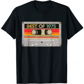 Best Of 1975 46th Birthday Gifts Cassette Tape Vintage T-Shirt