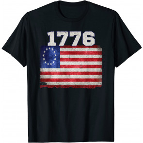 Betsy Ross 1776 Vintage Patriotic Flag American Victory T-Shirt