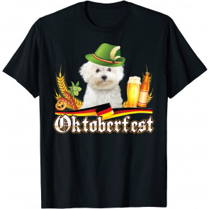 Bichons Frise Dog Beer Oktoberfest Prost Beer Festival T-Shirt