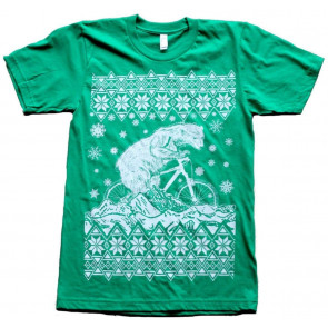 Bicycling Polar Bear  Ugly Christmas  Men's T-Shirt