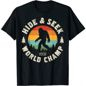 Bigfoot Hide And Seek World Champion Sasquatch Retro Vintage T-Shirt