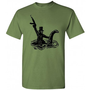 Bigfoot Riding Nessie With An AK-47 T-Shirt