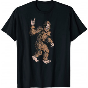Bigfoot Rock And Roll Sasquatch Hand Symbol Believer T-Shirt