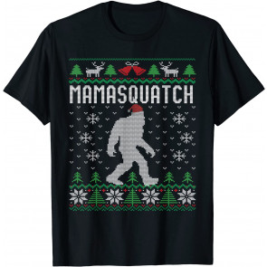 Bigfoot Santa Ugly Christmas Pajamas Mom T-Shirt
