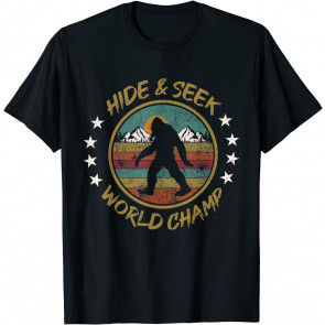 Bigfoot Sasquatsch Vintage Retro Hide & Seek World Champion T-Shirt