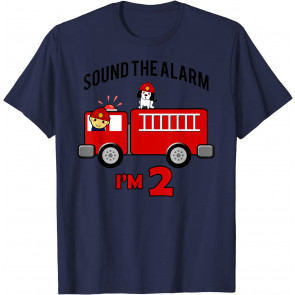 Birthday 2 Year Old Fire Fighter Truck  T-Shirt