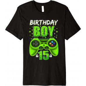 Birthday Boy 15 Video Game 15 Year Old Level 15 Unlocked T-Shirt