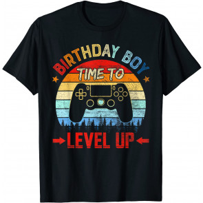 Birthday Boy Time To Level Up Boy Birthday Game T-Shirt