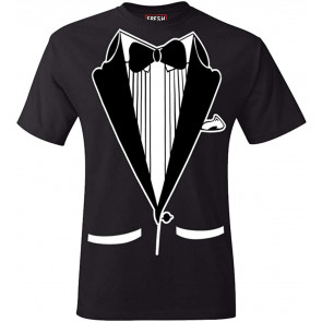 Black And White Tuxedo With Bowtie T-Shirt