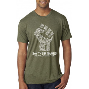 Black Lives Matter Say Their Names BLM Victims Freedom Fist T-Shirt
