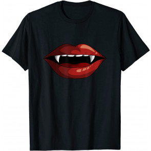 Black Vampire Lips Goth T-Shirt