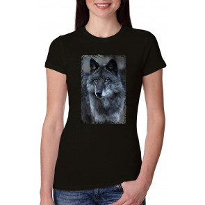 Black Wolf Portrait T-Shirt