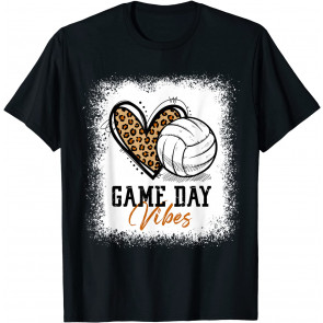 Bleached Volleyball Game Day Vibes Volleyball Mom Sports T-Shirt