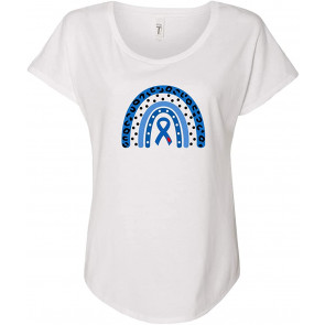 Blue Ribbon Awareness Boho Rainbow  T-Shirt