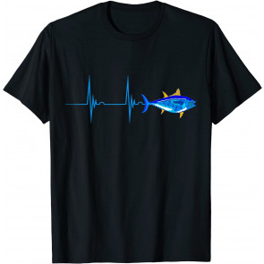 Bluefin Tuna Heartbeat EKG Pulseline Deep Sea Fishing T T-Shirt
