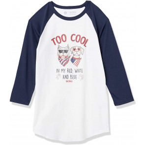 Bobs For Dogs And Cats 3/4 Length Graphic Baseball T-Shirt