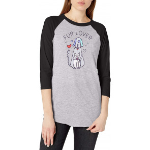 Bobs For Dogs And Cats 3/4 Length Graphic Baseball T-Shirt
