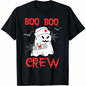 Boo Crew Nurse Ghost Paramedic Hospital Halloween Scary T-Shirt