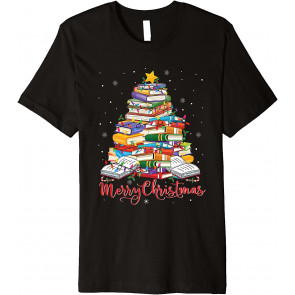 Books Christmas Tree Light T-Shirt