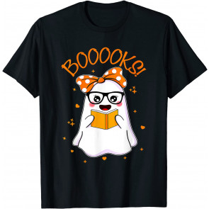 Booooks! Cute Ghost Reading Library Books Halloween Teacher T-Shirt