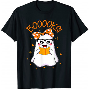 Booooks! Cute Ghost Reading Library Books Halloween Teacher T-Shirt