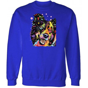 Border Collie - Dean Russo Dog Modern Art - Fleece Sweat T-Shirt