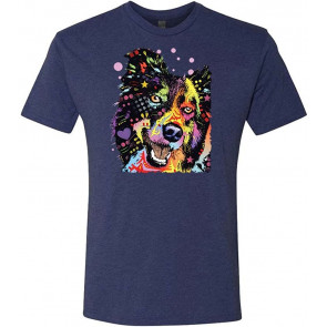 Border Collie - Dean Russo Dog Modern Art - Tri-Blend T-Shirt