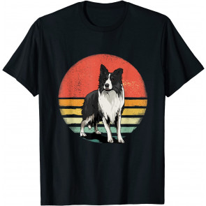 Border Collie Dog Lover Retro Vintage 70s Dog Pet T-Shirt