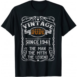 Born In 1941 Dude Vintage 80th Bday Gift T-Shirt
