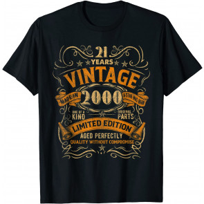 Born In 2000 Vintage 21st Birthday Gift Party 21 Years Old T-Shirt