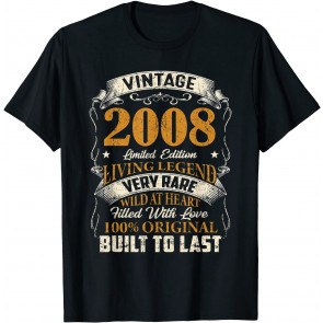 Born In January 2008 Vintage 14th Birthday 14 Years Old T-Shirt