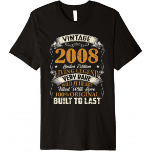 Born In January 2008 Vintage 14th Birthday 14 Years Old T-Shirt