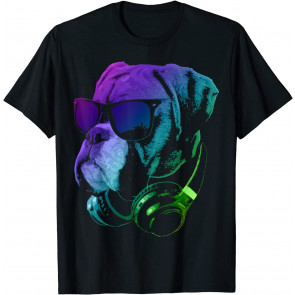 Boxer Dog With Sunglasses And Headphones T-Shirt