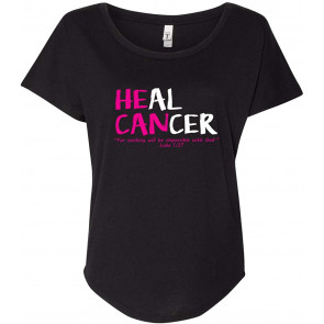 Breast Cancer Awareness Dolman Top Heal Cancer Pink Ribbon T-Shirt