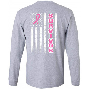 Breast Cancer Survivor American Flag T-Shirt
