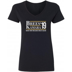 Brees Kamara New Orleans Great Again 19 Womens Vneck T-Shirt