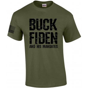 Buck Fiden And His Mandates American Flag Sleeve Men's T-Shirt