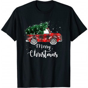 Buffalo Plaid Christmas Tree Red Truck T-Shirt