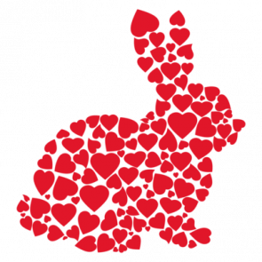 Bunny Made Up Of Red Hearts  Rabbit Tshirt