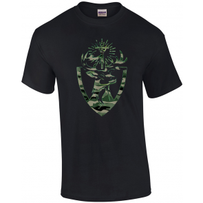 Hubert Hubertus Patron Saint Of Hunters Stag Camo Men T-Shirt