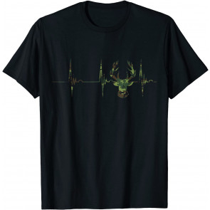 Camouflage Deer Hunt Heartbeat EKG Pulse T-Shirt