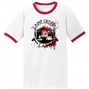 Camp Crystal Lake Counselor Staff Bloody Horror Graphic T-Shirt