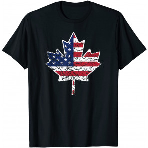 Canadian American Flag  T-Shirt