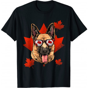 Canadian German Shepherd Maple Leaf Patriotic Canada Flag T-Shirt