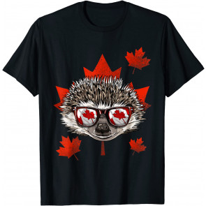 Canadian Hedgehog Maple Leaf Patriotic Canada Flag T-Shirt