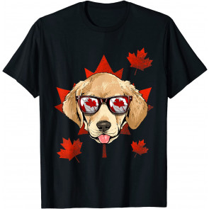 Canadian Labrador Dog Maple Leaf Patriotic Canada Flag T-Shirt