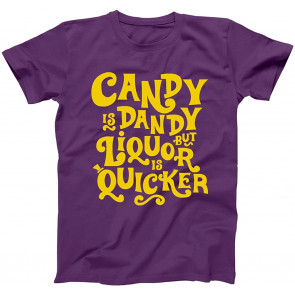 Candy Is Dandy But Liquor Is Quicker Drinking Party Yellow Mens  T-Shirt