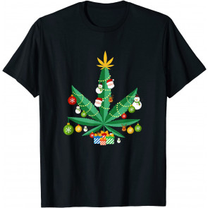 Cannabis Leaf Christmas Tree T-Shirt