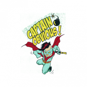 Captain Obvious Retro Comic Book Superhero Tshirt