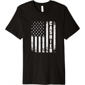 Cashier American USA Flag Vintage T-Shirt